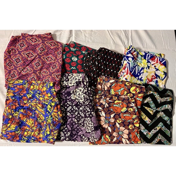 LuLaRoe Leggings Lot 8 Pairs Women's TC Tall & Curvy Floral Geometric - Picture 1 of 9